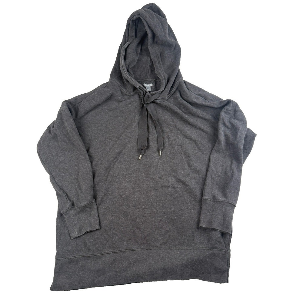 Aerie Womens Large Charcoal Gray Oversized Hoodie Side Zip Pullover Sweatshirt